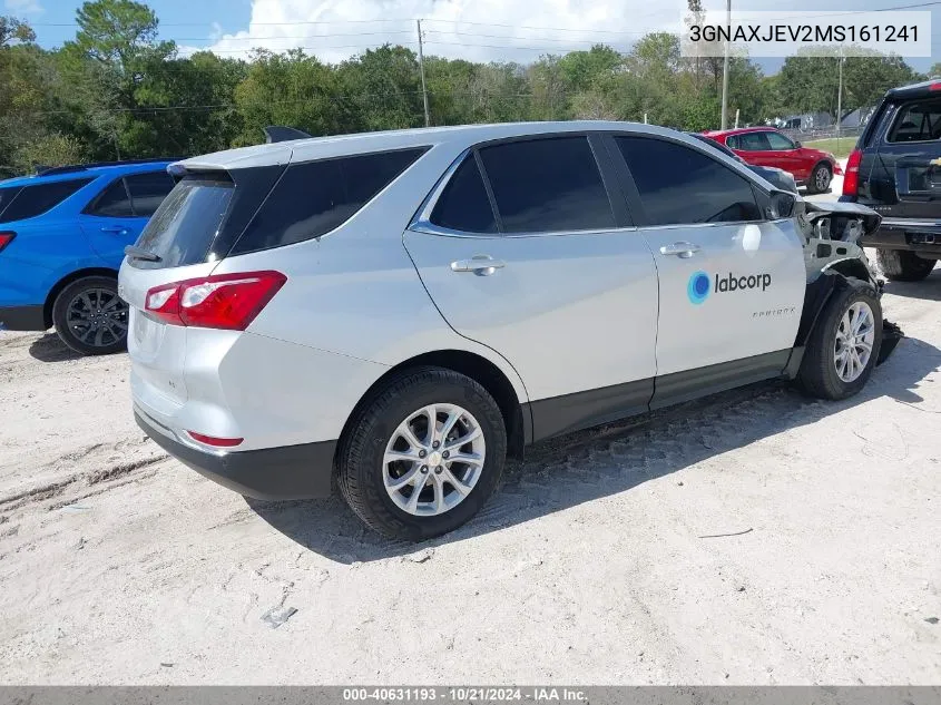 2021 Chevrolet Equinox Fwd 2Fl VIN: 3GNAXJEV2MS161241 Lot: 40631193