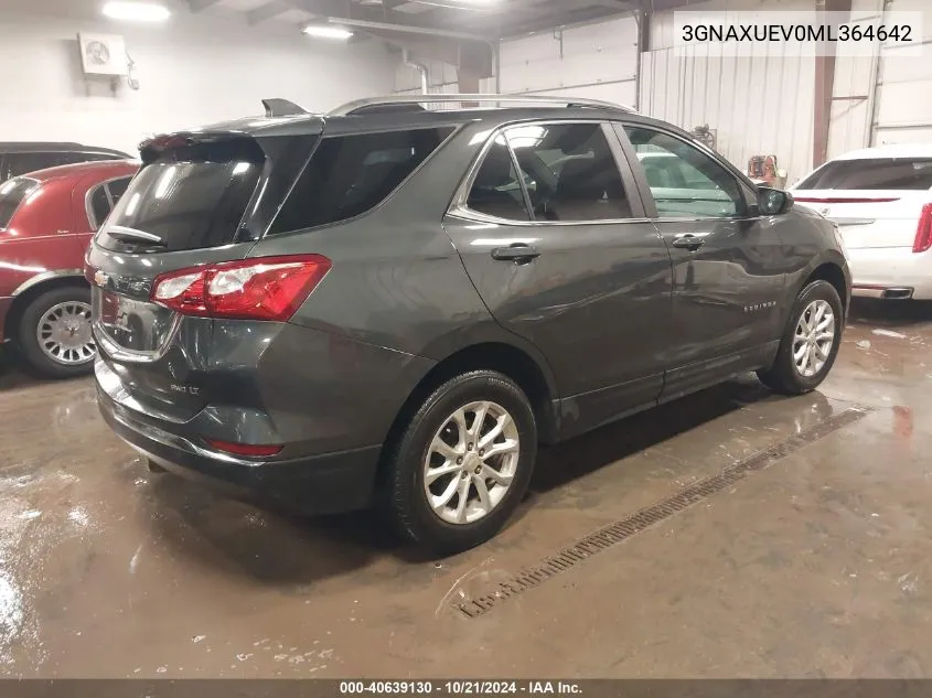 2021 Chevrolet Equinox Lt VIN: 3GNAXUEV0ML364642 Lot: 40639130