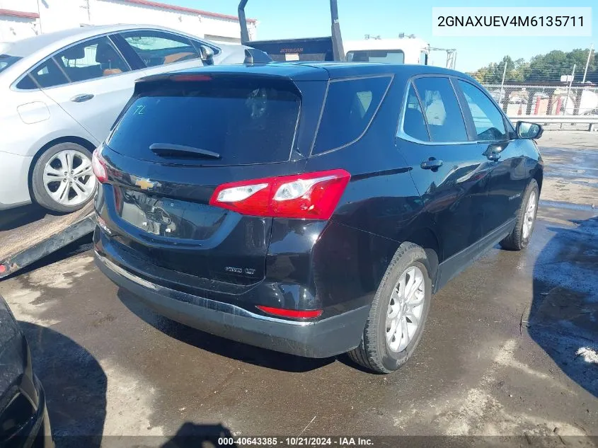 2021 Chevrolet Equinox Awd Lt VIN: 2GNAXUEV4M6135711 Lot: 40643385