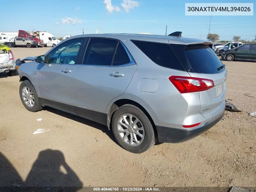 2021 Chevrolet Equinox Awd 2Fl VIN: 3GNAXTEV4ML394026 Lot: 40646765