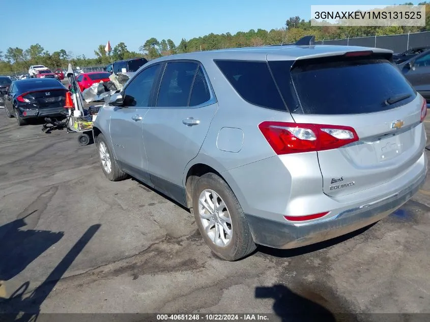 2021 Chevrolet Equinox Fwd Lt VIN: 3GNAXKEV1MS131525 Lot: 40651248