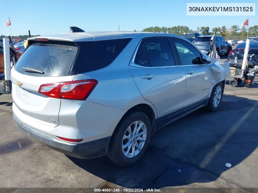 2021 Chevrolet Equinox Fwd Lt VIN: 3GNAXKEV1MS131525 Lot: 40651248