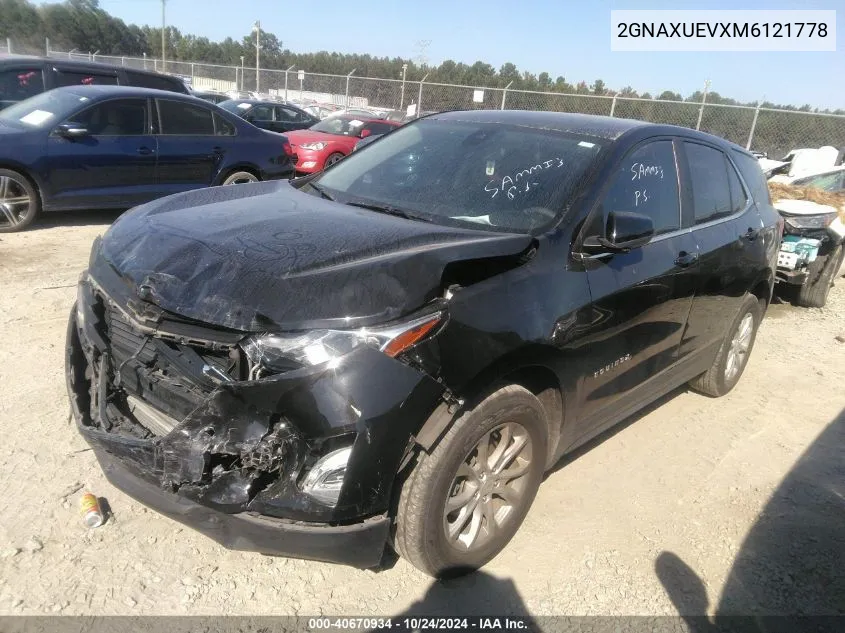 2021 Chevrolet Equinox Awd Lt VIN: 2GNAXUEVXM6121778 Lot: 40670934