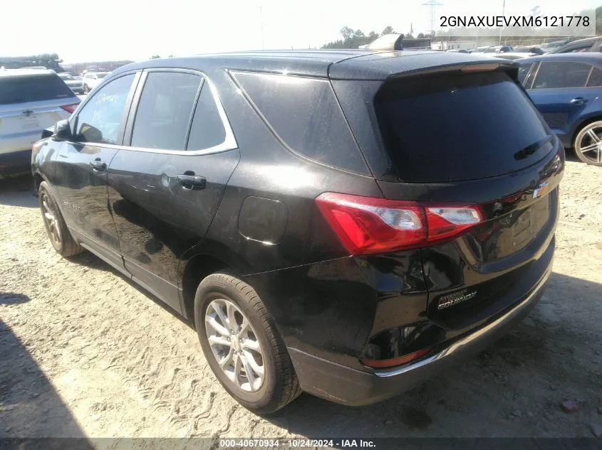 2021 Chevrolet Equinox Awd Lt VIN: 2GNAXUEVXM6121778 Lot: 40670934