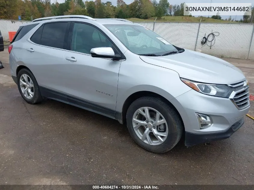 2021 Chevrolet Equinox Fwd Premier VIN: 3GNAXNEV3MS144682 Lot: 40684274