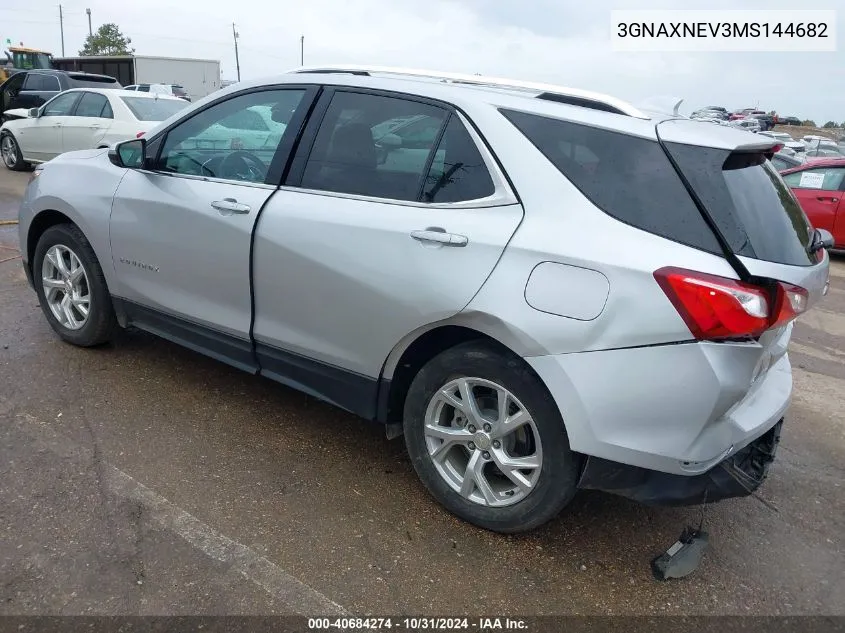 2021 Chevrolet Equinox Fwd Premier VIN: 3GNAXNEV3MS144682 Lot: 40684274