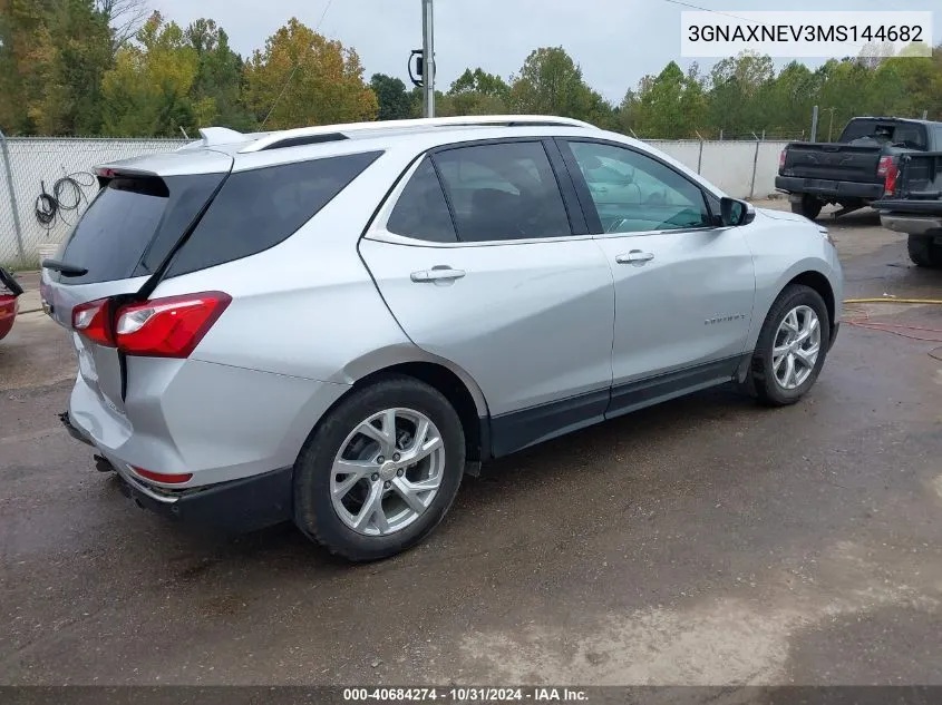 2021 Chevrolet Equinox Fwd Premier VIN: 3GNAXNEV3MS144682 Lot: 40684274