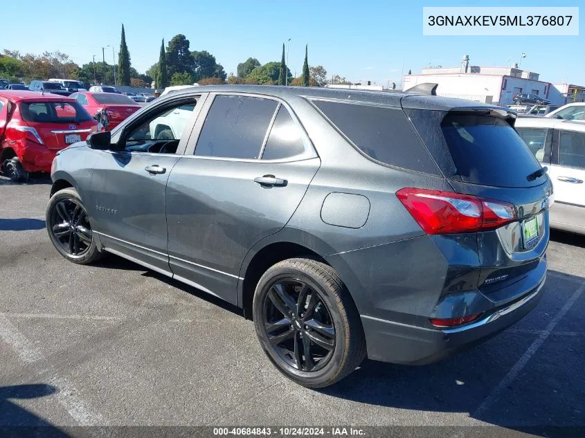 2021 Chevrolet Equinox Fwd Lt VIN: 3GNAXKEV5ML376807 Lot: 40684843