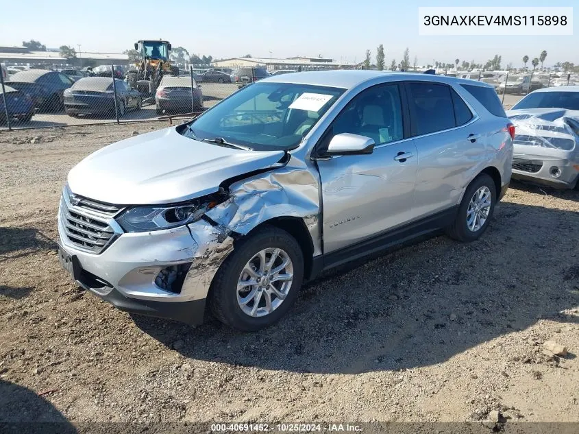 3GNAXKEV4MS115898 2021 Chevrolet Equinox Fwd Lt