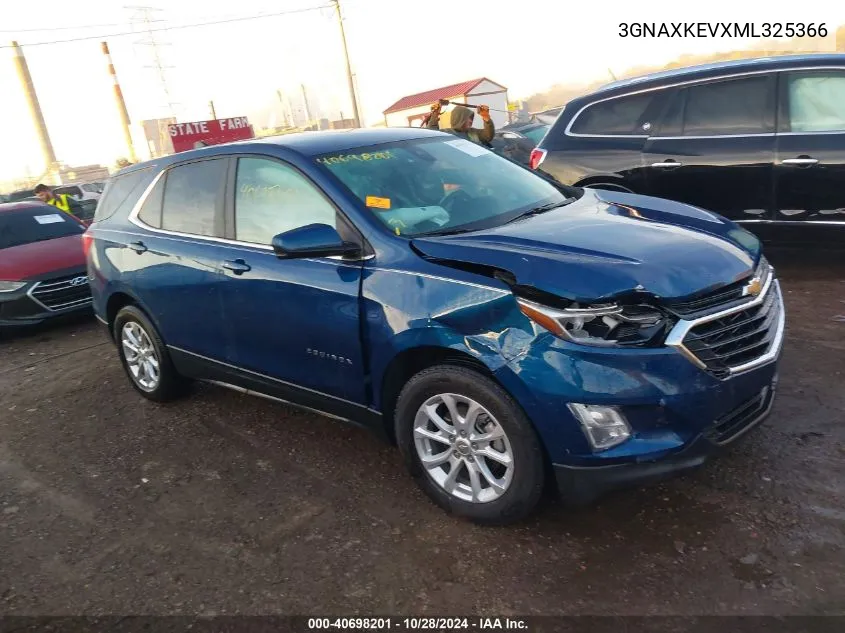 2021 Chevrolet Equinox Fwd Lt VIN: 3GNAXKEVXML325366 Lot: 40698201