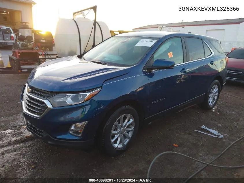 2021 Chevrolet Equinox Fwd Lt VIN: 3GNAXKEVXML325366 Lot: 40698201