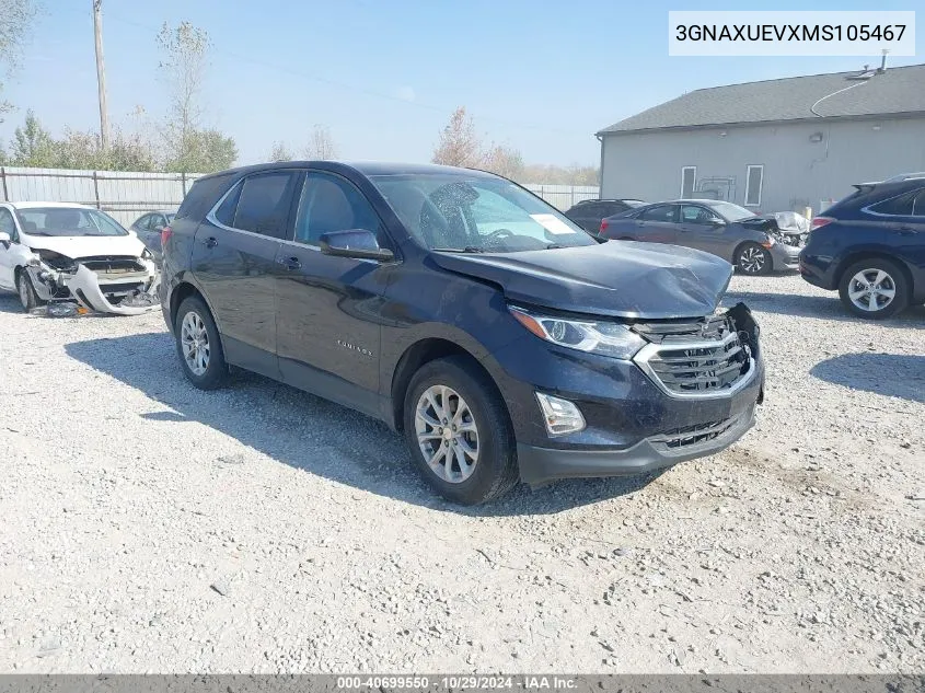 2021 Chevrolet Equinox Awd Lt VIN: 3GNAXUEVXMS105467 Lot: 40699550