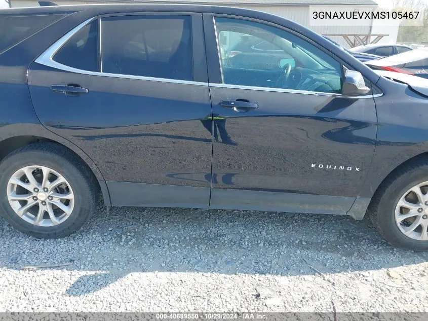 2021 Chevrolet Equinox Awd Lt VIN: 3GNAXUEVXMS105467 Lot: 40699550