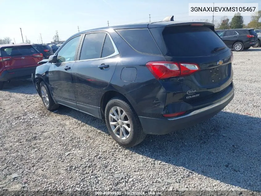 2021 Chevrolet Equinox Awd Lt VIN: 3GNAXUEVXMS105467 Lot: 40699550