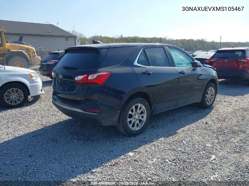 2021 Chevrolet Equinox Awd Lt VIN: 3GNAXUEVXMS105467 Lot: 40699550