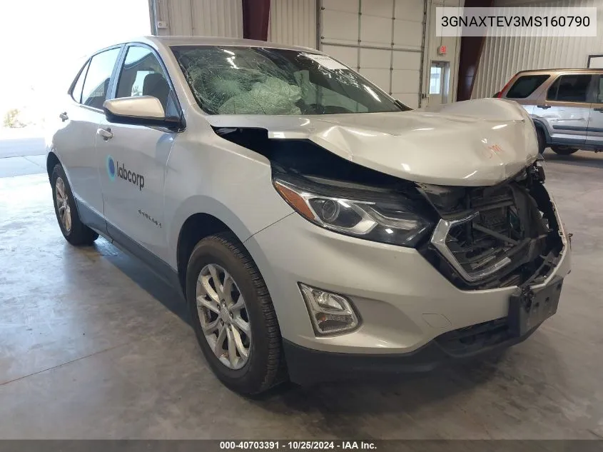 2021 Chevrolet Equinox Awd 2Fl VIN: 3GNAXTEV3MS160790 Lot: 40703391