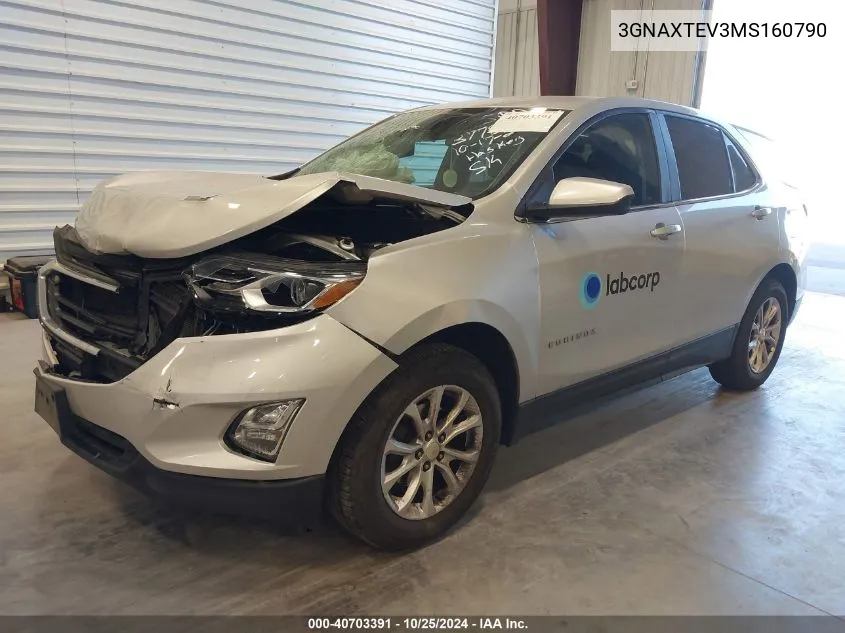 2021 Chevrolet Equinox Awd 2Fl VIN: 3GNAXTEV3MS160790 Lot: 40703391