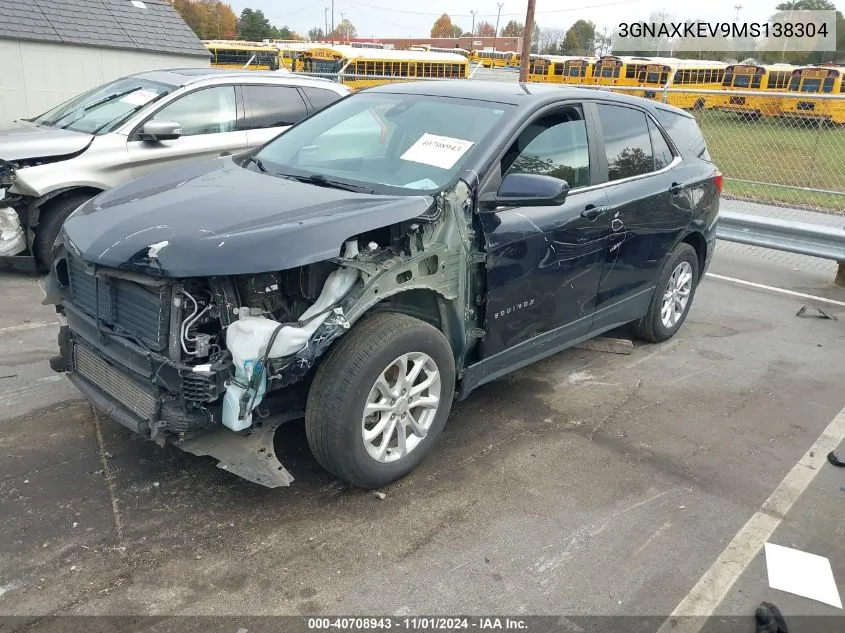 2021 Chevrolet Equinox Fwd Lt VIN: 3GNAXKEV9MS138304 Lot: 40708943