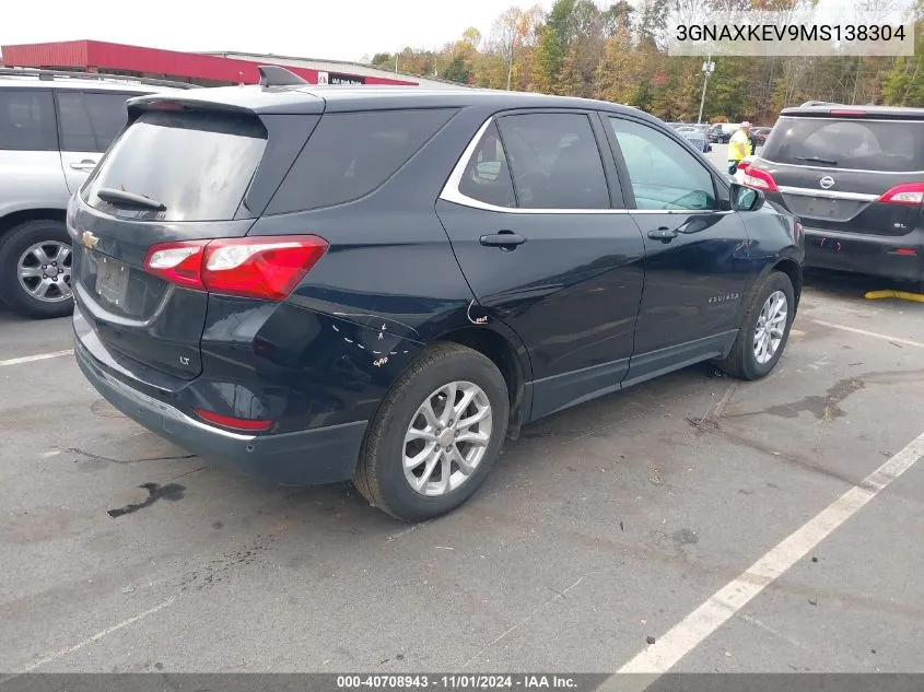 2021 Chevrolet Equinox Fwd Lt VIN: 3GNAXKEV9MS138304 Lot: 40708943