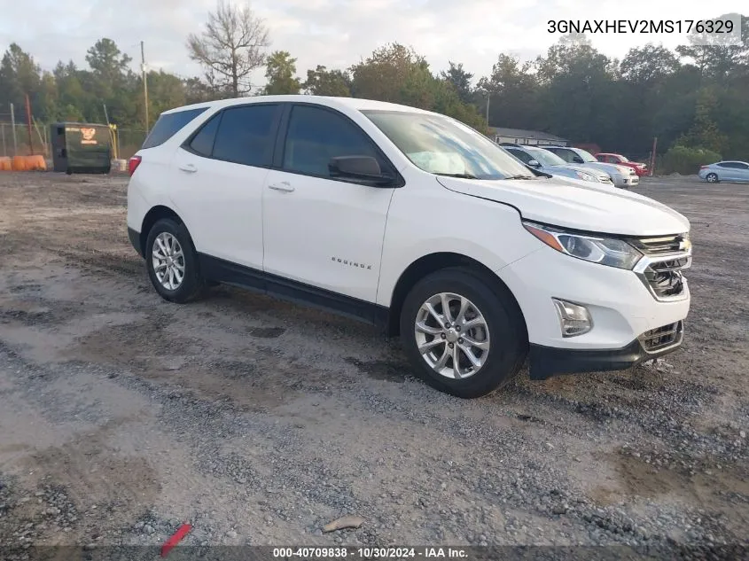 2021 Chevrolet Equinox Fwd Ls VIN: 3GNAXHEV2MS176329 Lot: 40709838