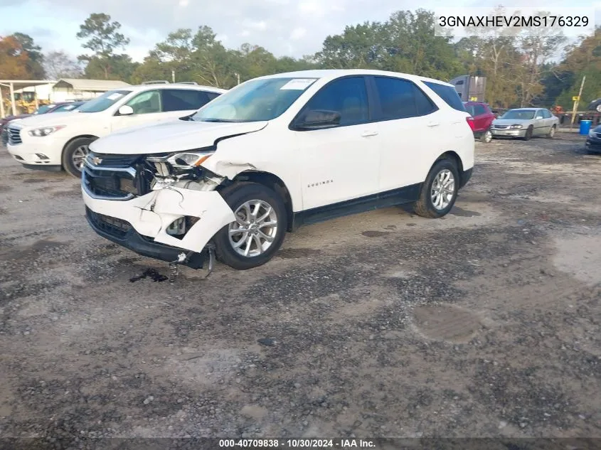 2021 Chevrolet Equinox Fwd Ls VIN: 3GNAXHEV2MS176329 Lot: 40709838