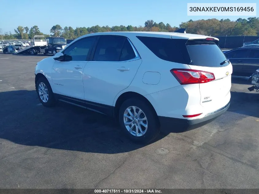 2021 Chevrolet Equinox Fwd Lt VIN: 3GNAXKEV0MS169456 Lot: 40717511