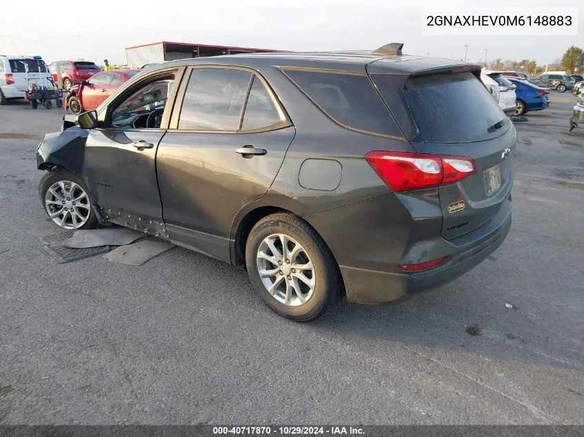 2021 Chevrolet Equinox Fwd Ls VIN: 2GNAXHEV0M6148883 Lot: 40717870