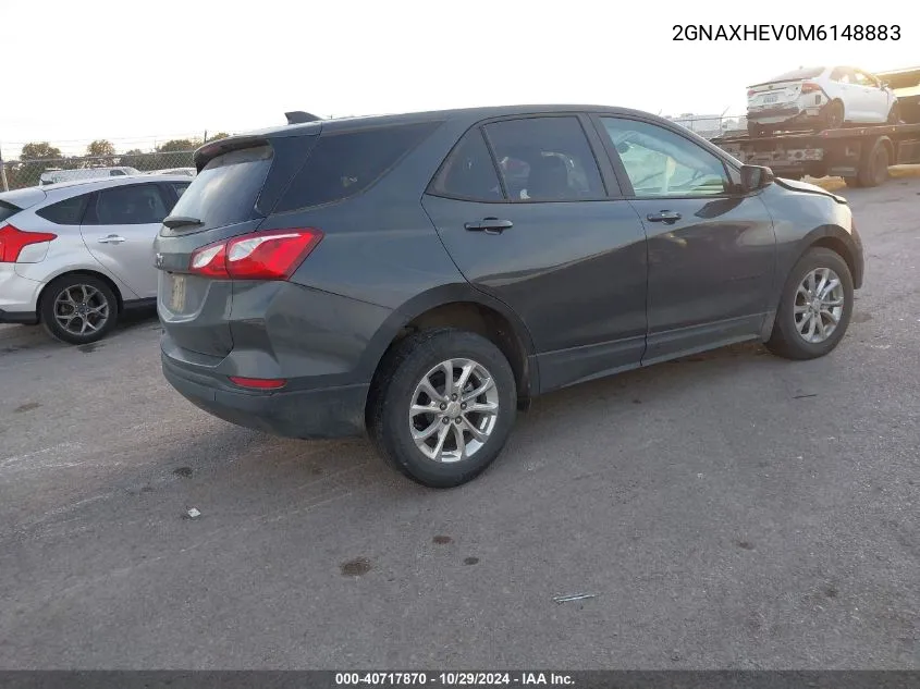 2021 Chevrolet Equinox Fwd Ls VIN: 2GNAXHEV0M6148883 Lot: 40717870