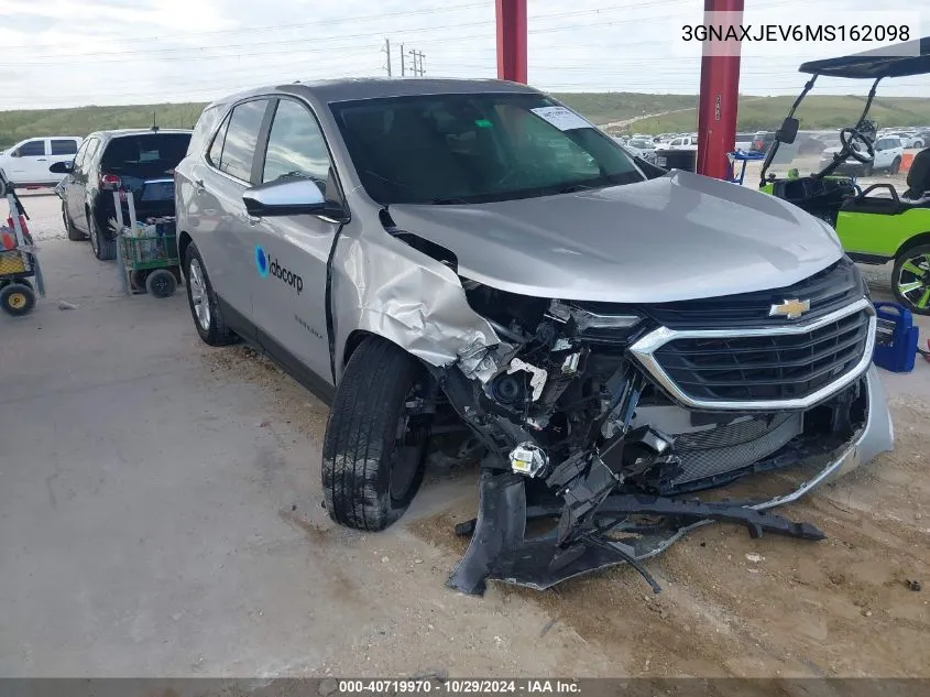 2021 Chevrolet Equinox Fwd 2Fl VIN: 3GNAXJEV6MS162098 Lot: 40719970