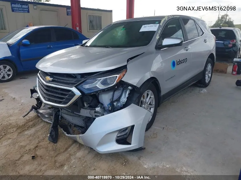 2021 Chevrolet Equinox Fwd 2Fl VIN: 3GNAXJEV6MS162098 Lot: 40719970