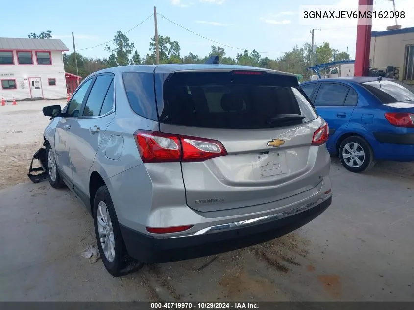 2021 Chevrolet Equinox Fwd 2Fl VIN: 3GNAXJEV6MS162098 Lot: 40719970