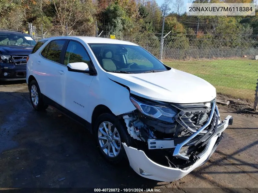 2021 Chevrolet Equinox Awd Lt VIN: 2GNAXUEV7M6118384 Lot: 40728872