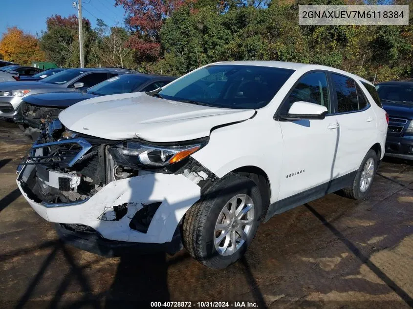 2021 Chevrolet Equinox Awd Lt VIN: 2GNAXUEV7M6118384 Lot: 40728872