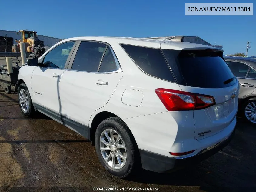 2021 Chevrolet Equinox Awd Lt VIN: 2GNAXUEV7M6118384 Lot: 40728872