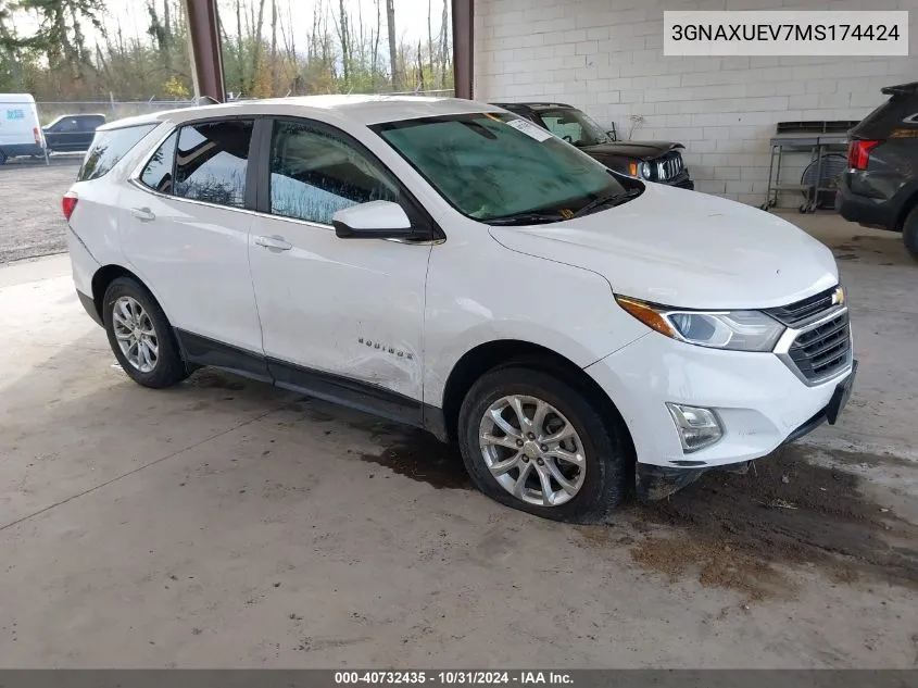 2021 Chevrolet Equinox Awd Lt VIN: 3GNAXUEV7MS174424 Lot: 40732435