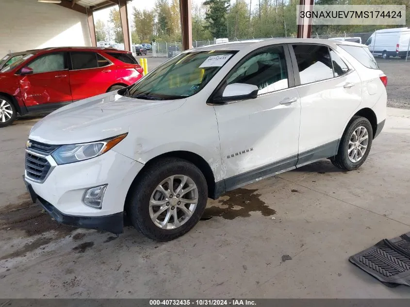 2021 Chevrolet Equinox Awd Lt VIN: 3GNAXUEV7MS174424 Lot: 40732435