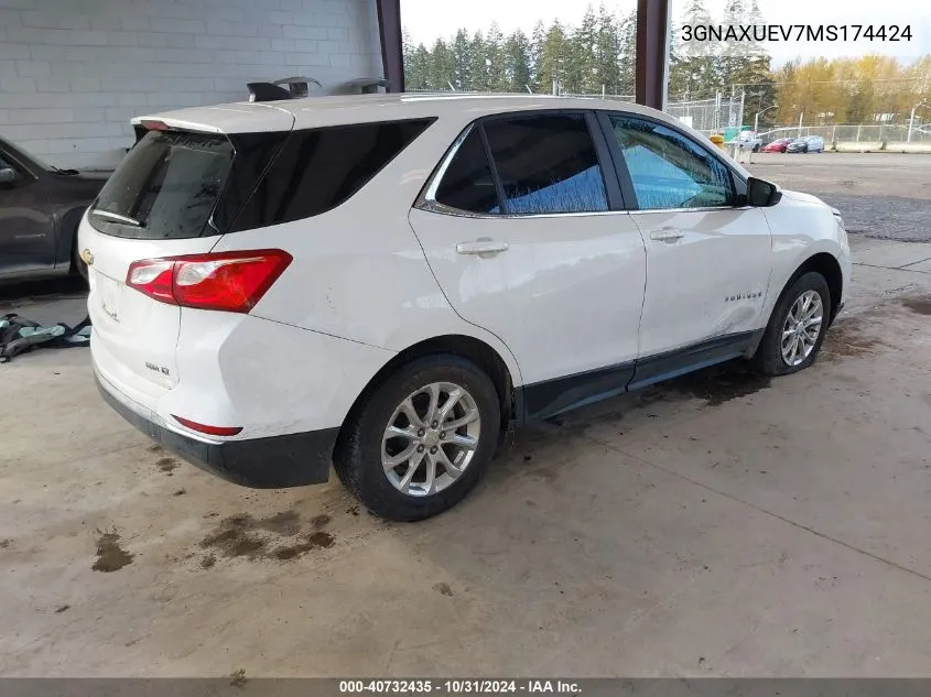 2021 Chevrolet Equinox Awd Lt VIN: 3GNAXUEV7MS174424 Lot: 40732435