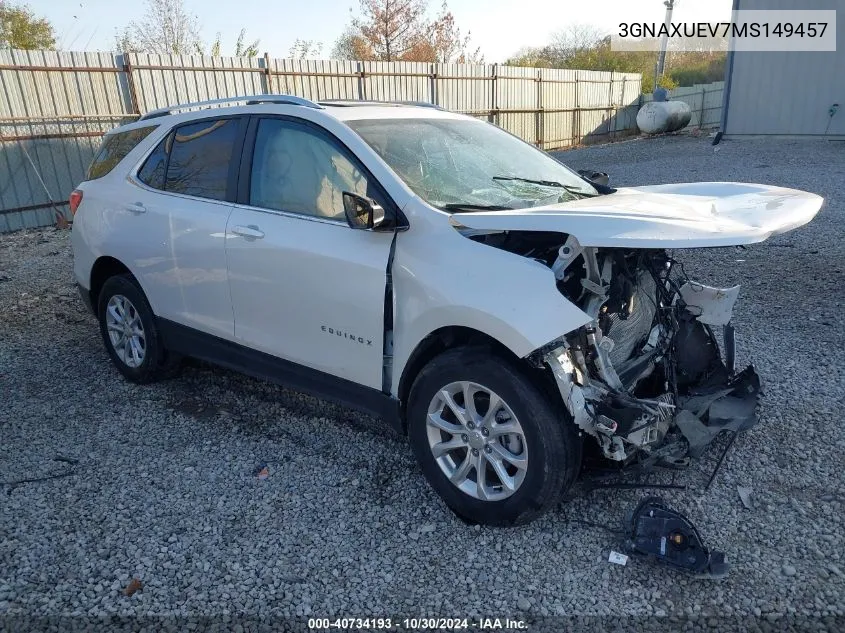 2021 Chevrolet Equinox Awd Lt VIN: 3GNAXUEV7MS149457 Lot: 40734193