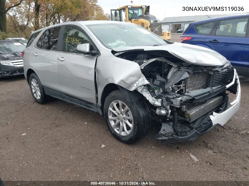 2021 Chevrolet Equinox Awd Lt VIN: 3GNAXUEV9MS119036 Lot: 40738046