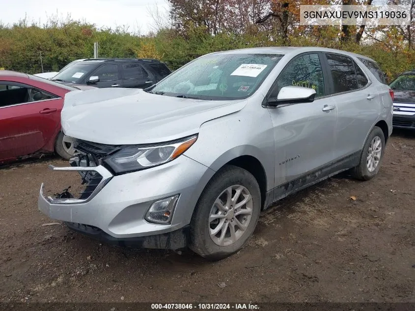 2021 Chevrolet Equinox Awd Lt VIN: 3GNAXUEV9MS119036 Lot: 40738046