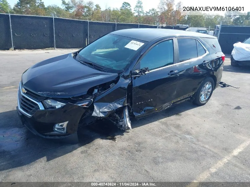 2021 Chevrolet Equinox Lt VIN: 2GNAXUEV9M6106401 Lot: 40743624