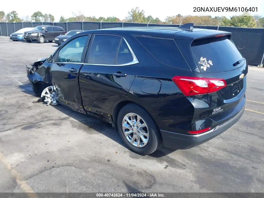 2021 Chevrolet Equinox Lt VIN: 2GNAXUEV9M6106401 Lot: 40743624