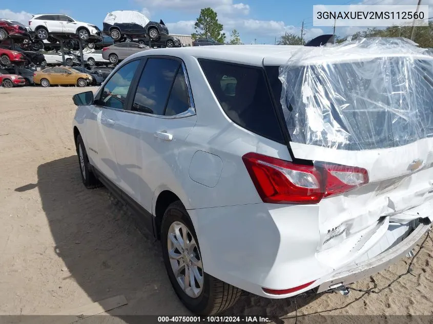 2021 Chevrolet Equinox Awd Lt VIN: 3GNAXUEV2MS112560 Lot: 40750001