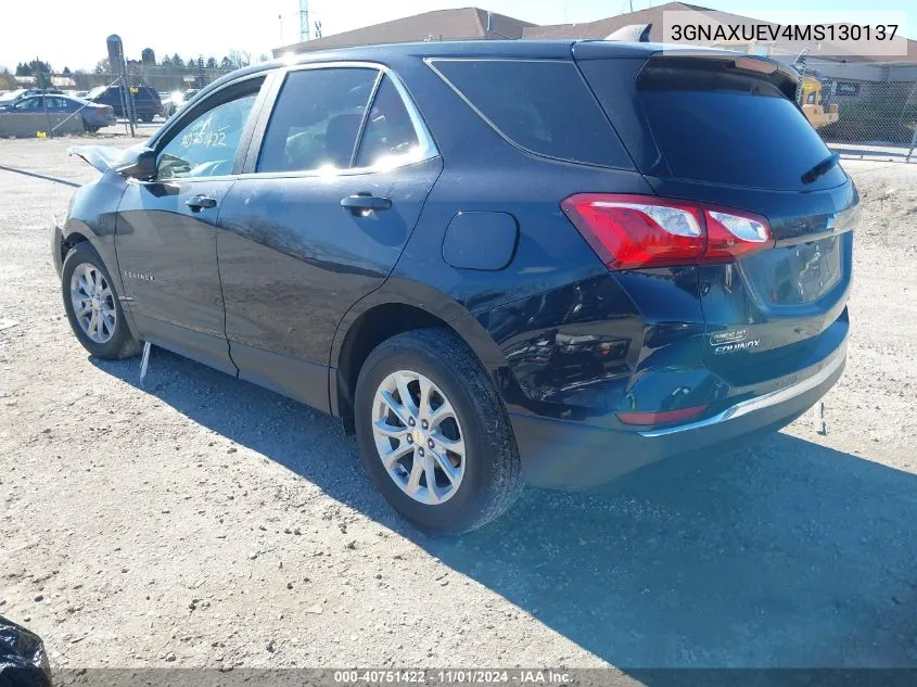 3GNAXUEV4MS130137 2021 Chevrolet Equinox Awd Lt