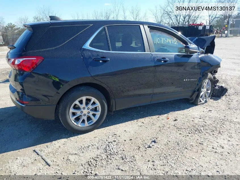 3GNAXUEV4MS130137 2021 Chevrolet Equinox Awd Lt