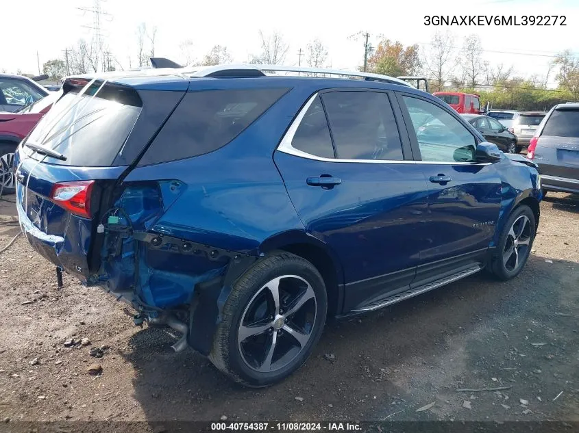 2021 Chevrolet Equinox Fwd Lt VIN: 3GNAXKEV6ML392272 Lot: 40754387