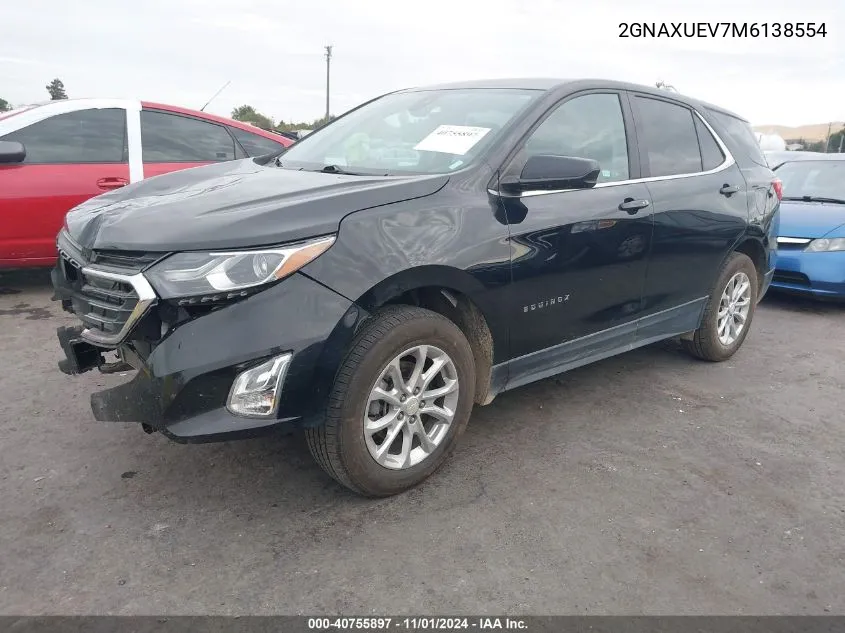 2021 Chevrolet Equinox Awd Lt VIN: 2GNAXUEV7M6138554 Lot: 40755897