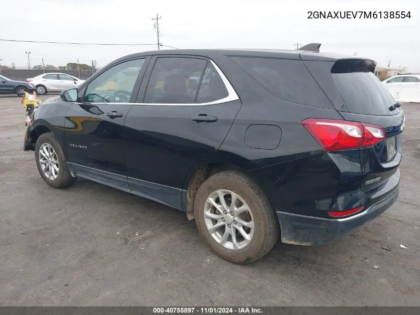 2021 Chevrolet Equinox Awd Lt VIN: 2GNAXUEV7M6138554 Lot: 40755897