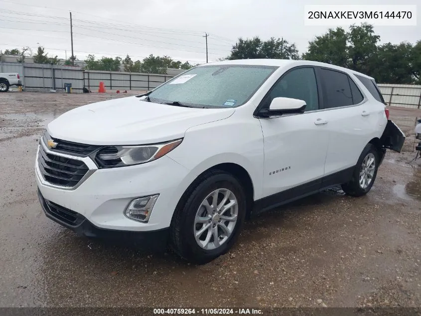 2021 Chevrolet Equinox Fwd Lt VIN: 2GNAXKEV3M6144470 Lot: 40759264