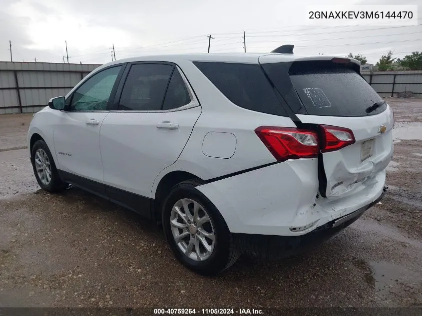 2021 Chevrolet Equinox Fwd Lt VIN: 2GNAXKEV3M6144470 Lot: 40759264